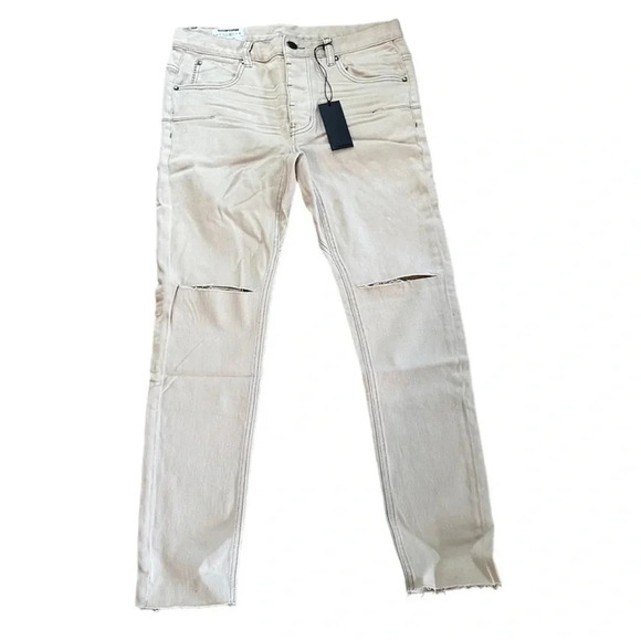 NWT Man x One Teaspoon Mr. Blues Light Stone Cut Off Button Fly Jeans Size 32L